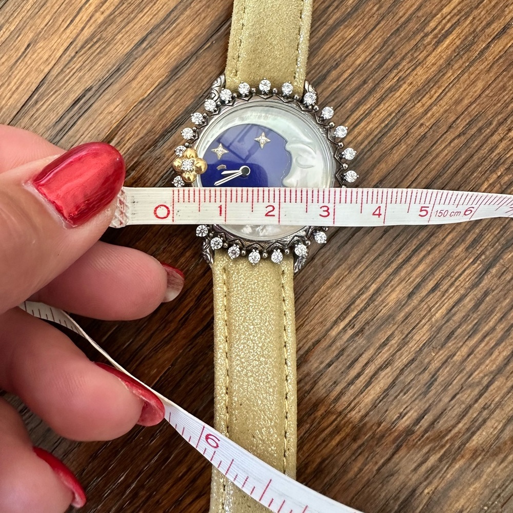 Barbara Bixby Lapis & Mother of Pearl Moon Face Watch - Picture 10 of 10